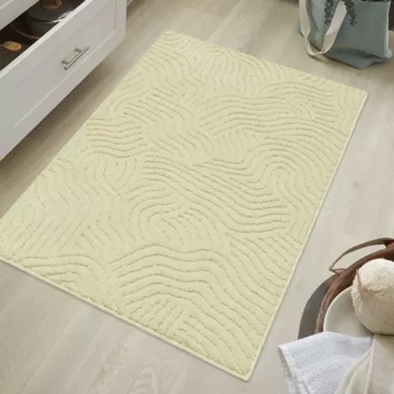 Maples Textured Waves Indoor Rectangular Accent Rug