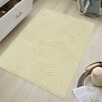 Maples Textured Waves Indoor Rectangular Accent Rug