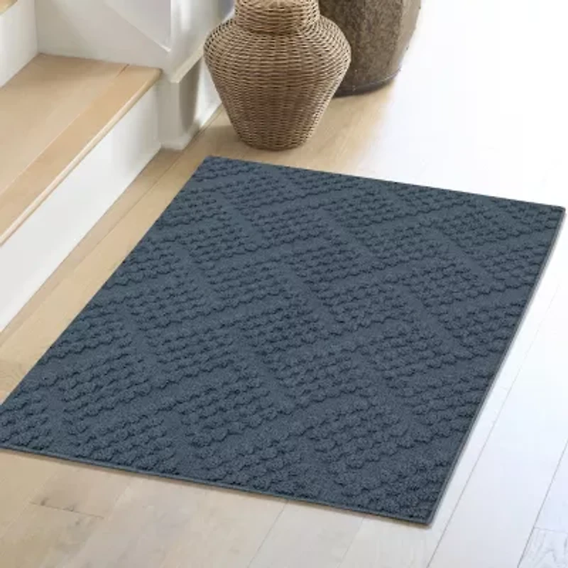 Maples Textured Solid Weave Indoor Rectangular Accent Rug