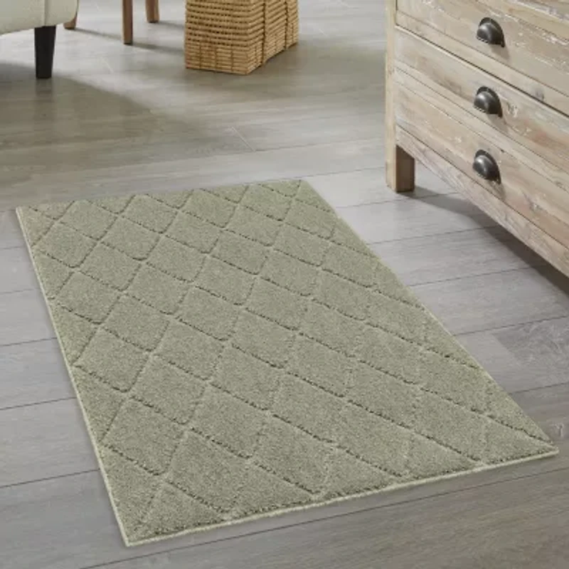 Maples Diamond Gray Indoor Rectangular Accent Rug