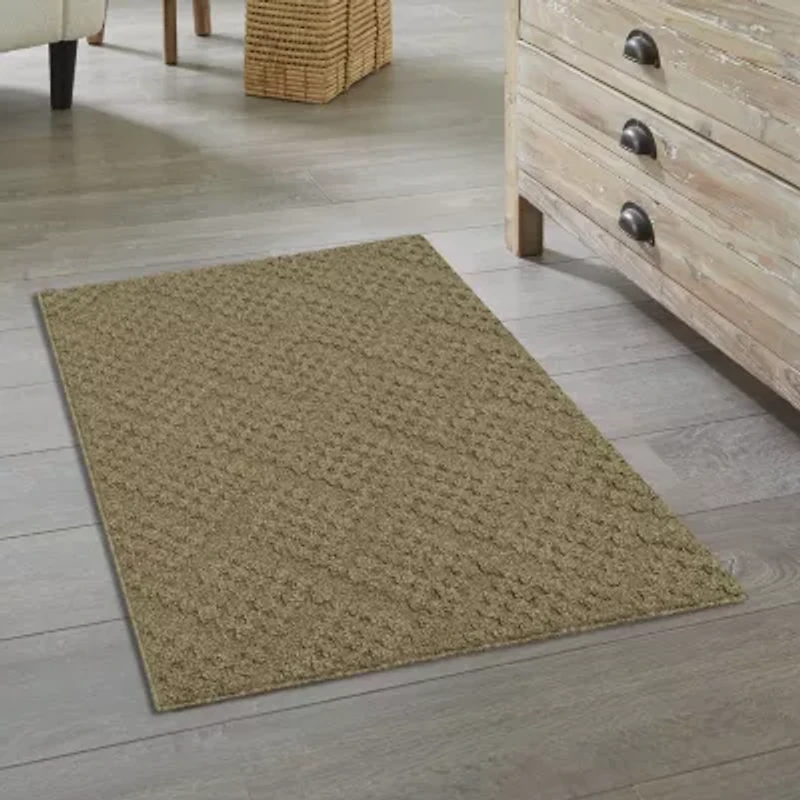 Maples Textured Solid Weave Indoor Rectangular Accent Rug