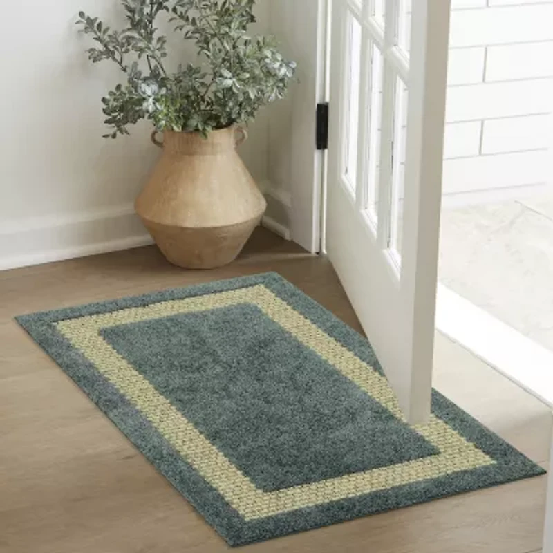 Maples Solid Cut and Loop Indoor Rectangular Accent Rug