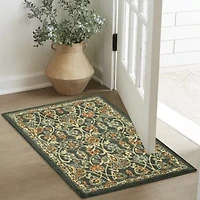 Maples Persian Navy Floral Indoor Rectangular Accent Rug