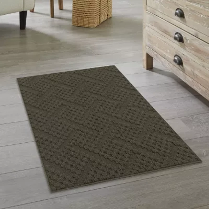 Maples Textured Solid Weave Indoor Rectangular Accent Rug