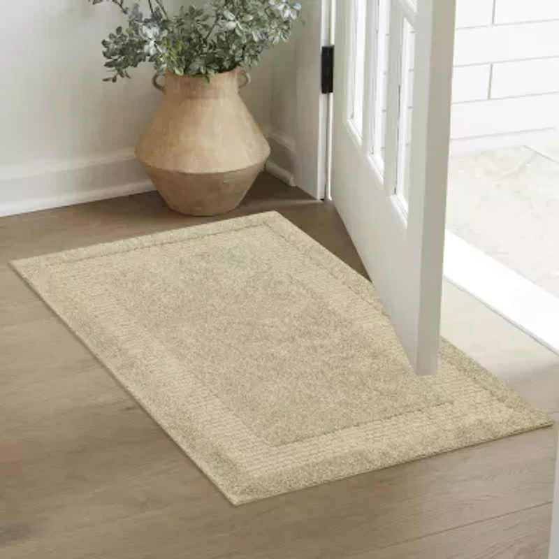 Maples Solid Cut and Loop Indoor Rectangular Accent Rug