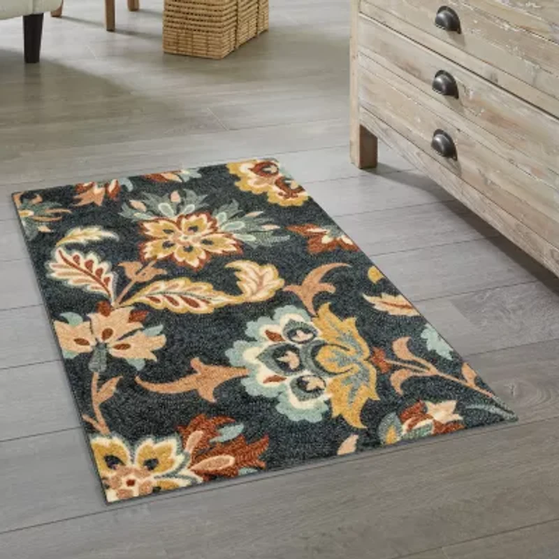 Maples Jacobean Floral Indoor Rectangular Accent Rug