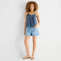 a.n.a Womens V Neck Sleeveless Lace Trim Camisole