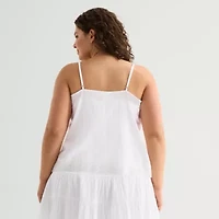 a.n.a Womens Plus V Neck Sleeveless Lace Trim Camisole