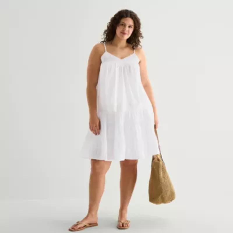 a.n.a Womens Plus V Neck Sleeveless Lace Trim Camisole