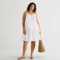 a.n.a Womens Plus V Neck Sleeveless Lace Trim Camisole