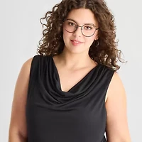 a.n.a Womens Plus Sleeveless Cowl Neck Knit Dress