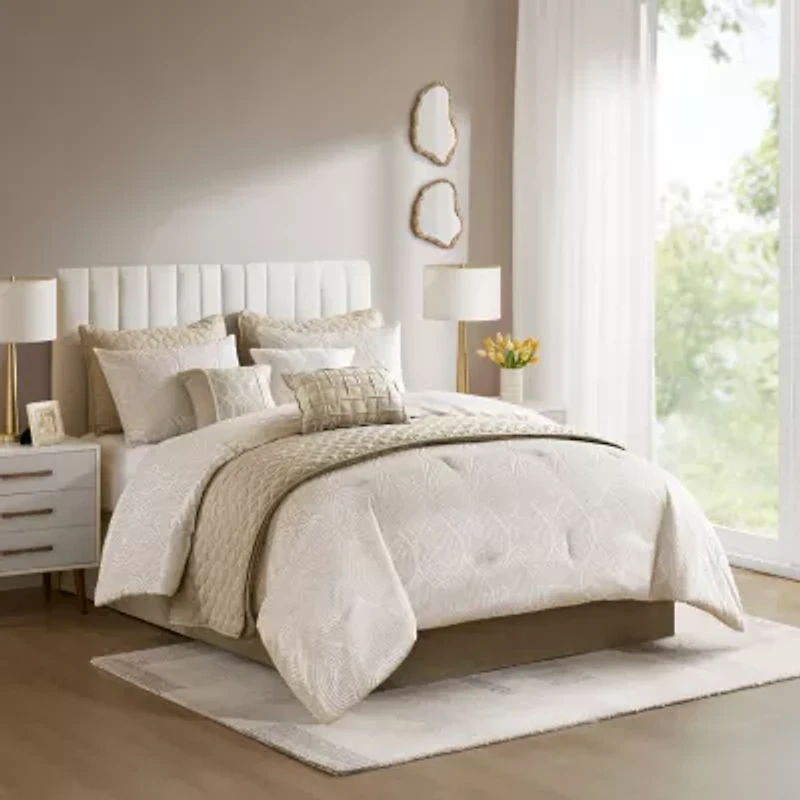 Madison Park Drift Jacquard 10-pc. Comforter & Quilt Set