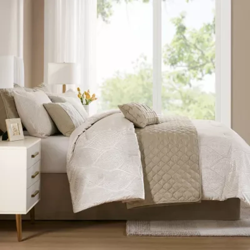 Madison Park Drift Jacquard 10-pc. Comforter & Quilt Set