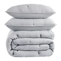 Harbor House Breeze Cotton Gauze  Embroidered 3-pc. Easy Care Quilt Set