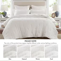 Harbor House Breeze Cotton Gauze  Embroidered 3-pc. Easy Care Quilt Set