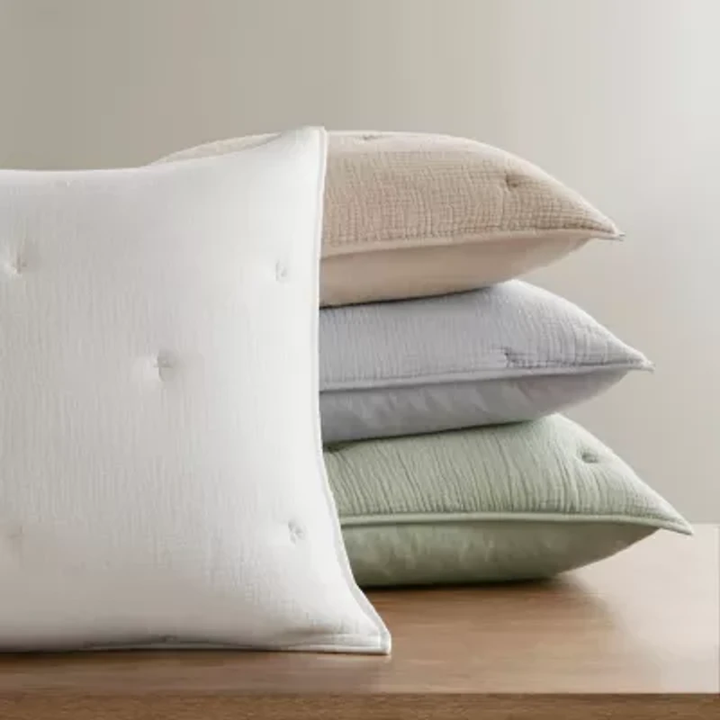 Harbor House Breeze Cotton Gauze Embroidered 3-pc. Easy Care Quilt Set