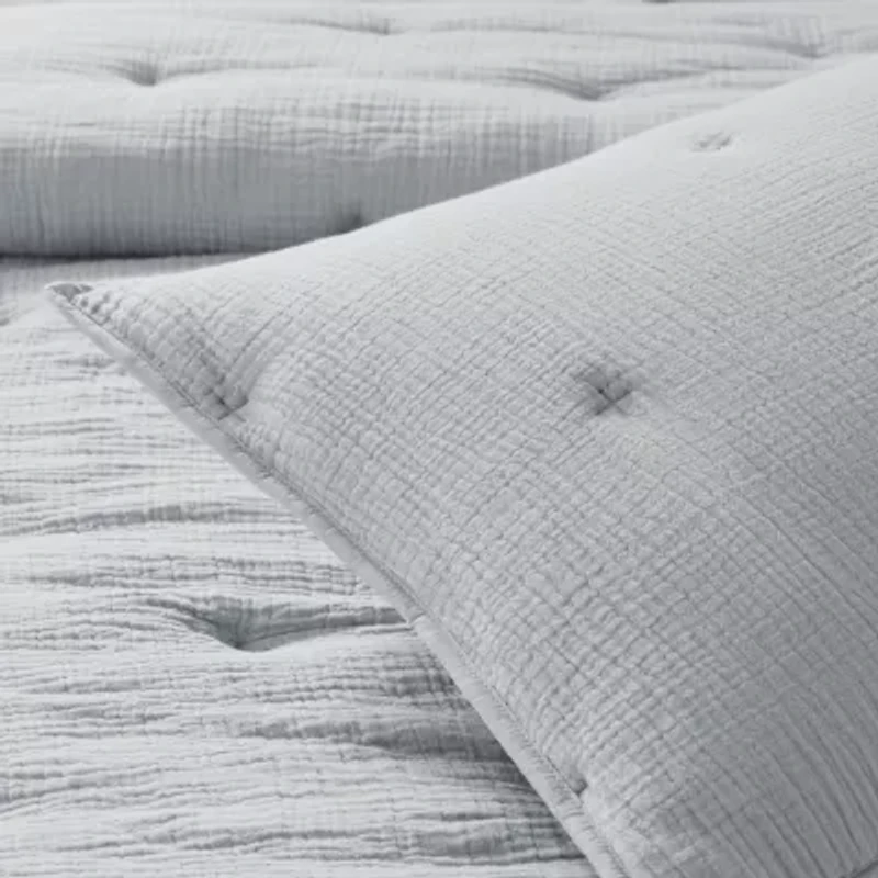 Harbor House Breeze Cotton Gauze Embroidered 3-pc. Easy Care Quilt Set