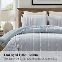 Harbor House Anslee Cotton Yarn Dyed 3-pc. Midweight Comforter Set