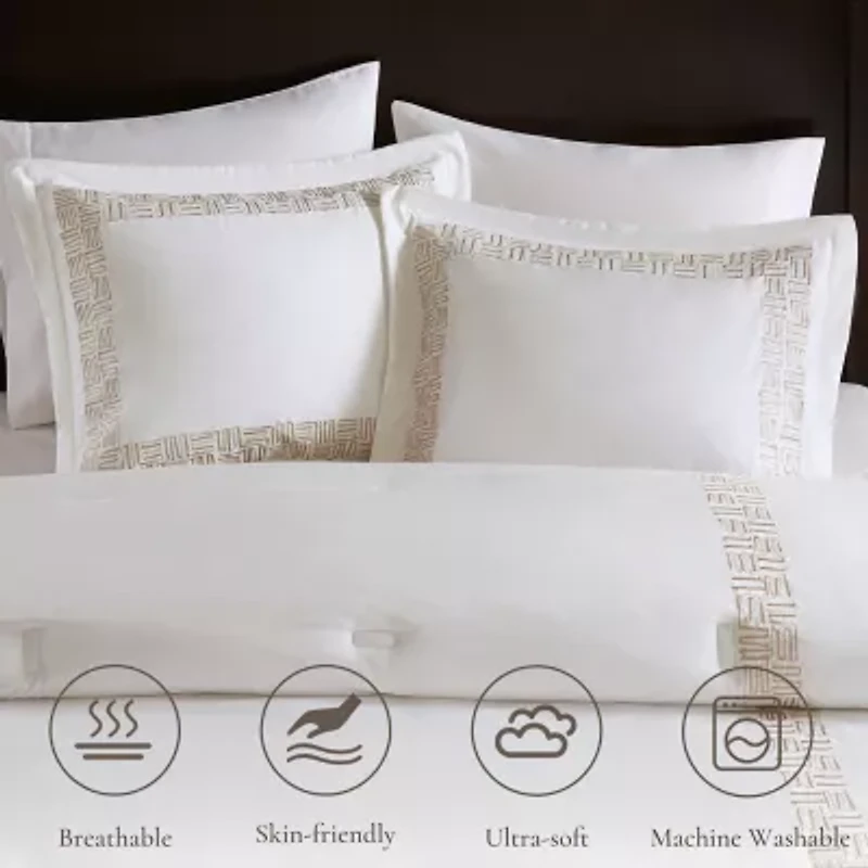 Harbor House Nile Cotton Sateen Oversized 4-pc. Midweight Embroidered Comforter Set