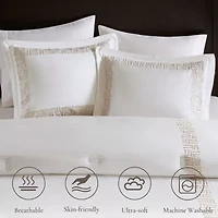 Harbor House Nile Cotton Sateen Oversized 4-pc. Midweight Embroidered Comforter Set