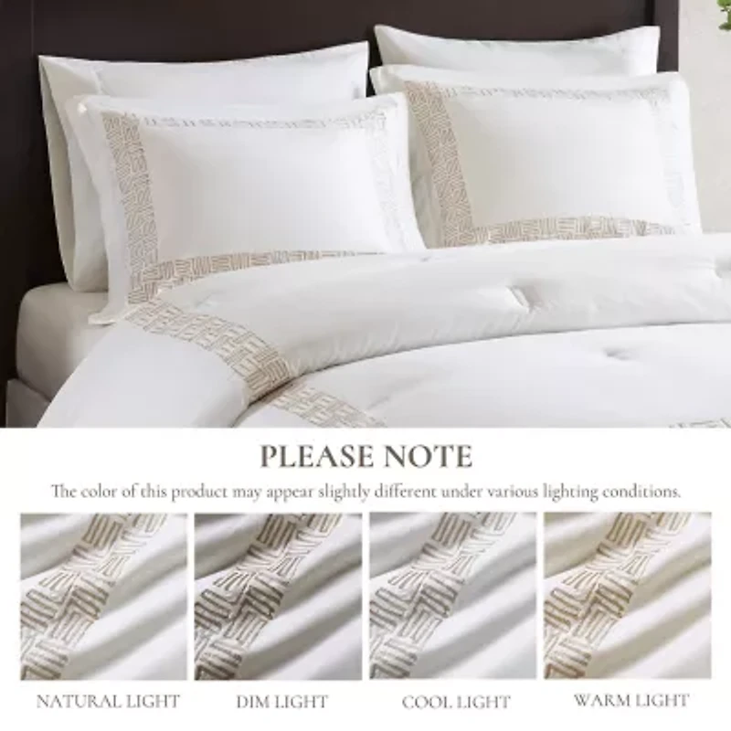 Harbor House Nile Cotton Sateen Oversized 4-pc. Midweight Embroidered Comforter Set