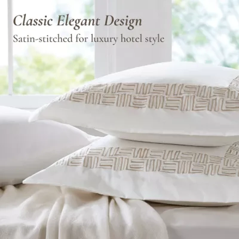 Harbor House Nile Cotton Sateen Oversized 4-pc. Midweight Embroidered Comforter Set