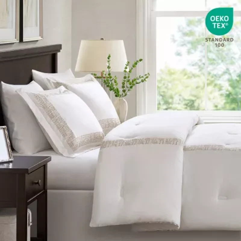 Harbor House Nile Cotton Sateen Oversized 4-pc. Midweight Embroidered Comforter Set