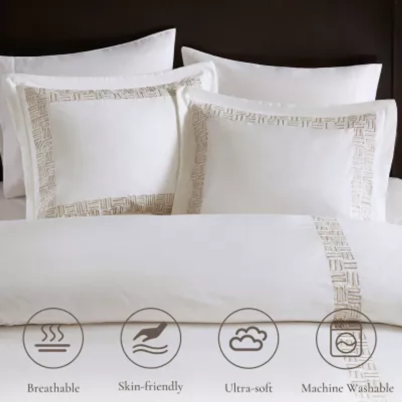 Harbor House Nile Cotton Sateen With Embroidery 3-pc. Embroidered Duvet Cover Set