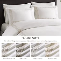 Harbor House Nile Cotton Sateen With Embroidery 3-pc. Embroidered Duvet Cover Set