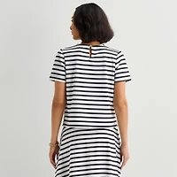 Liz Claiborne Womens Tall Crew Neck Short Sleeve T-Shirt