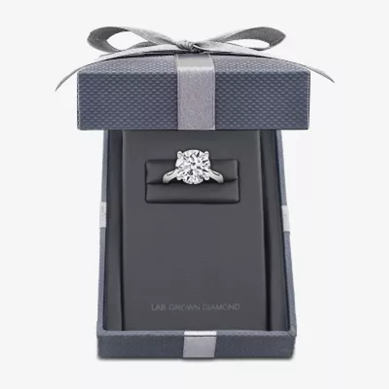 Grown Gorgeous (F / Vs2) Womens 3 3/4 CT. T.W. Lab White Diamond 14K Gold Round Solitaire Engagement Ring