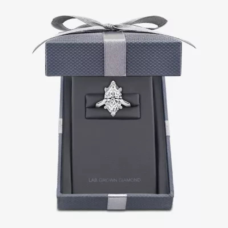 Grown Gorgeous (F / Vs2) Womens 4 1/2 CT. T.W. Lab White Diamond Platinum Marquise Solitaire Engagement Ring