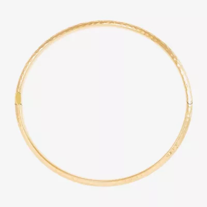 Infinite Gold™ 14K Yellow Gold Hollow Diamond-Cut Bangle