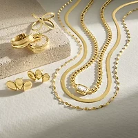 Gold Addiction Womens 10K Gold Hoop Earrings