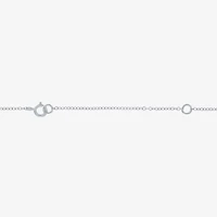 Yes, Please! Womens Lab Created White Sapphire Pure Silver Over Brass 16 Inch Pendant Necklace