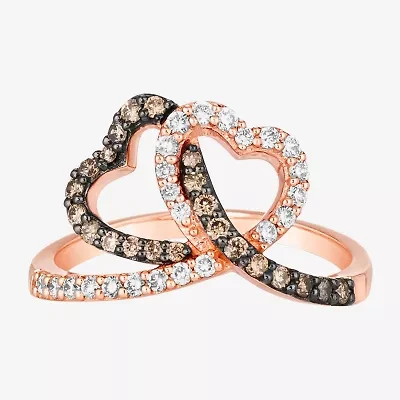 Le Vian Grand Sample Sale Le Vian Grand Sample Sale Limited Quantities! Womens 1/2 CT. T.W. Natural Brown Diamond 14K Gold Heart Side Stone Cocktail Ring