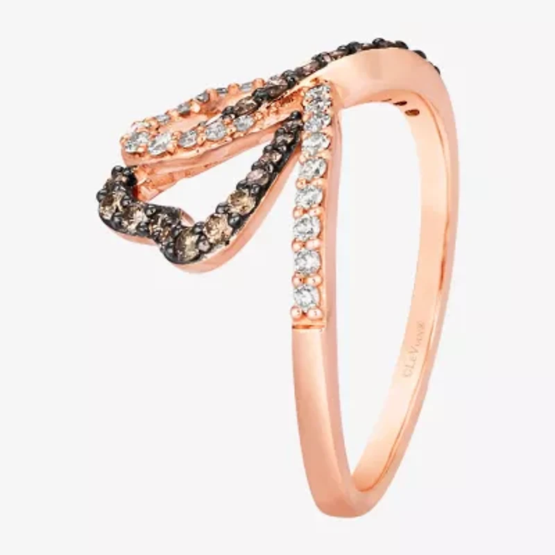 Le Vian Grand Sample Sale Le Vian Grand Sample Sale Limited Quantities! Womens 1/2 CT. T.W. Natural Brown Diamond 14K Gold Heart Side Stone Cocktail Ring