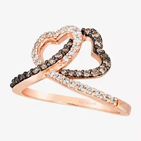 Le Vian Grand Sample Sale Le Vian Grand Sample Sale Limited Quantities! Womens 1/2 CT. T.W. Natural Brown Diamond 14K Gold Heart Side Stone Cocktail Ring