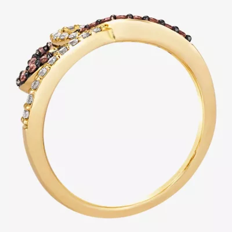 Le Vian Grand Sample Sale Le Vian Grand Sample Sale Limited Quantities! Womens 1/2 CT. T.W. Natural Brown Diamond 14K Gold Heart Side Stone Cocktail Ring
