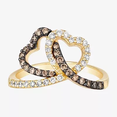 Le Vian Grand Sample Sale Le Vian Grand Sample Sale Limited Quantities! Womens 1/2 CT. T.W. Natural Brown Diamond 14K Gold Heart Side Stone Cocktail Ring