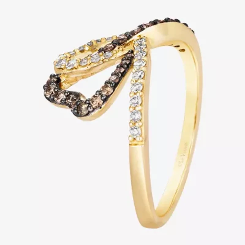Le Vian Grand Sample Sale Le Vian Grand Sample Sale Limited Quantities! Womens 1/2 CT. T.W. Natural Brown Diamond 14K Gold Heart Side Stone Cocktail Ring