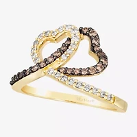 Le Vian Grand Sample Sale Le Vian Grand Sample Sale Limited Quantities! Womens 1/2 CT. T.W. Natural Brown Diamond 14K Gold Heart Side Stone Cocktail Ring