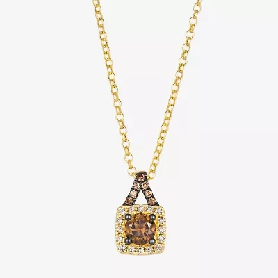 Le Vian Grand Sample Sale Le Vian Grand Sample Sale Limited Quantities! Womens 5/8 CT. T.W. Natural Brown Diamond 14K Gold Square 19 Inch Pendant Necklace