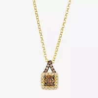 Le Vian Grand Sample Sale Le Vian Grand Sample Sale Limited Quantities! Womens 5/8 CT. T.W. Natural Brown Diamond 14K Gold Square 19 Inch Pendant Necklace