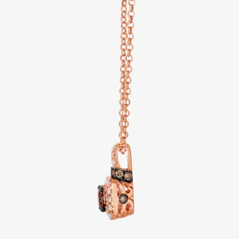 Le Vian Grand Sample Sale Le Vian Grand Sample Sale Limited Quantities! Womens 3/4 CT. T.W. Natural Brown Diamond 14K Rose Gold Square 19 Inch Pendant Necklace