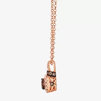 Le Vian Grand Sample Sale Le Vian Grand Sample Sale Limited Quantities! Womens 3/4 CT. T.W. Natural Brown Diamond 14K Rose Gold Square 19 Inch Pendant Necklace