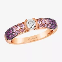 Le Vian Grand Sample Sale Le Vian Grand Sample Sale Limited Quantities! Womens 1/4 CT. T.W. Genuine Pink Sapphire 14K Gold Round Side Stone Cocktail Ring