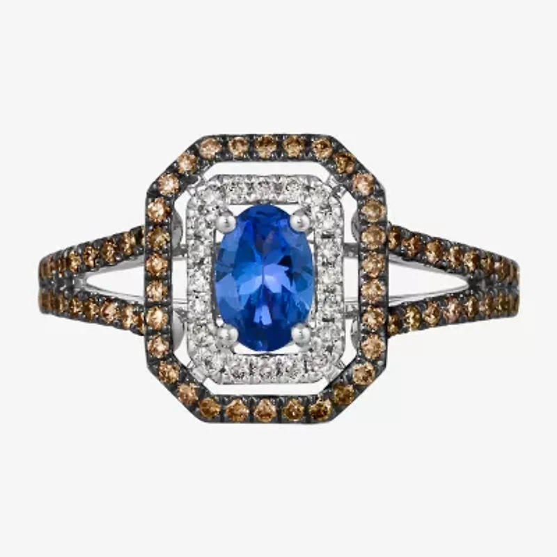 Le Vian Grand Sample Sale Le Vian Grand Sample Sale Limited Quantities! Womens 1/2 CT. T.W. Genuine Blue Tanzanite 14K Gold Oval Side Stone Cocktail Ring
