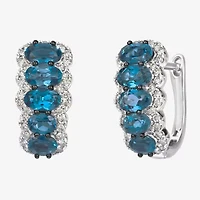Le Vian Grand Sample Sale Le Vian Grand Sample Sale Limited Quantities! Womens 3/8 CT. T.W. Genuine Blue Topaz 14K Gold 3/4 Inch Hoop Earrings