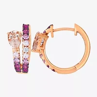Le Vian Grand Sample Sale Le Vian Grand Sample Sale Limited Quantities! Womens Genuine Pink Morganite 14K Gold 15mm Hoop Earrings
